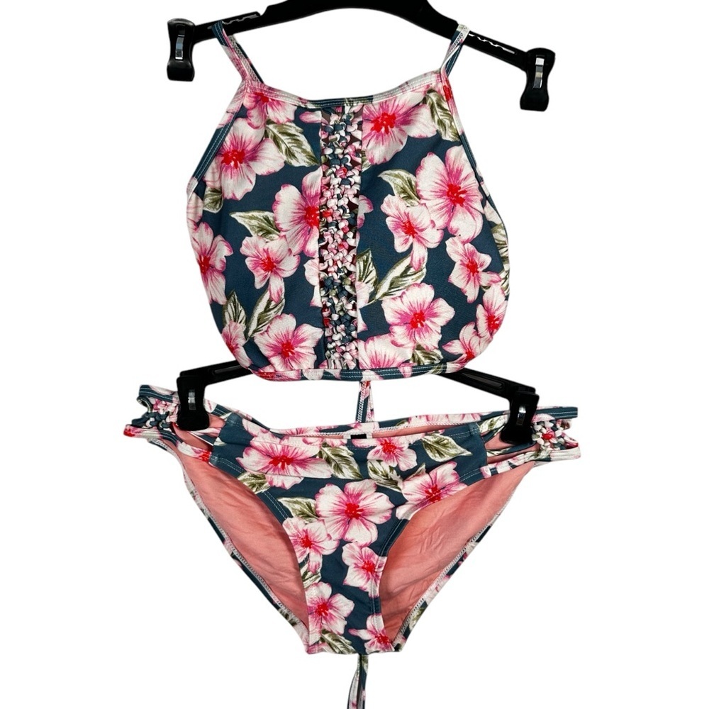 Ninety-Nine Floral Halter Bikini Swimsuit Womens Size M SummerCore Beachwear